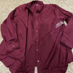 New coldwater creek wine classic button down blouse 2x
